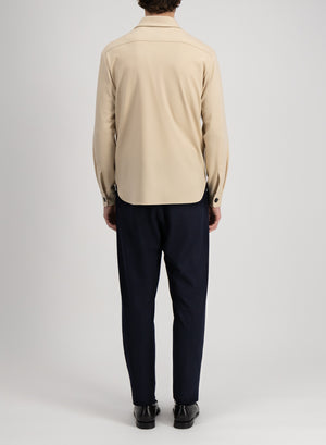 Harris Wharf London Shirt Jacket Superfine Merino Sand 430 Tmym