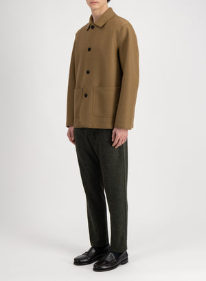 Harris Wharf London Utility Jacket Pressed Wool Shortbread 447 Tmlk