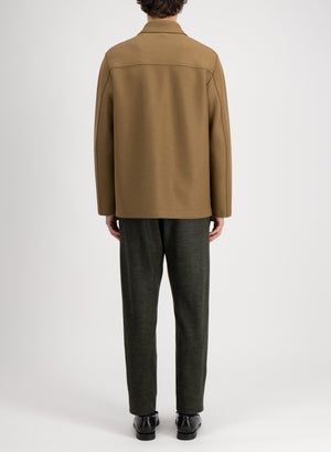 Harris Wharf London Utility Jacket Pressed Wool Shortbread 447 Tmlk