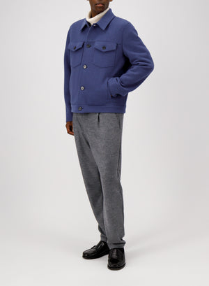 Harris Wharf London Western Jacket Boiled Wool New Denim 375 Tmlc