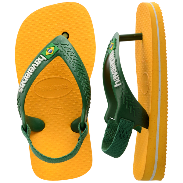 Havaianas Baby Brazil Logo Flip Flop Sandals Pop Yellow/Amazon