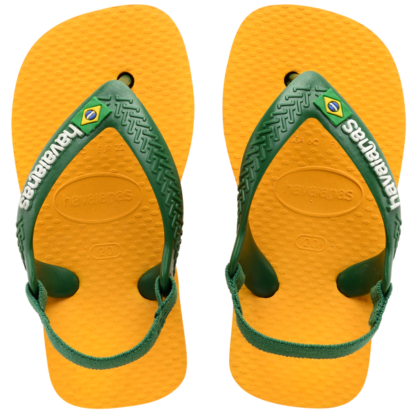 Havaianas Baby Brazil Logo Flip Flop Sandals Pop Yellow/Amazon