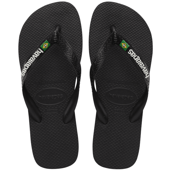 Havaianas Kids' Brazil Logo Flip Flops Black/Black
