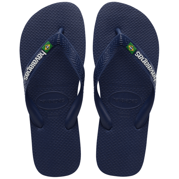 Havaianas Kids' Brazil Logo Flip Flops Navy Blue