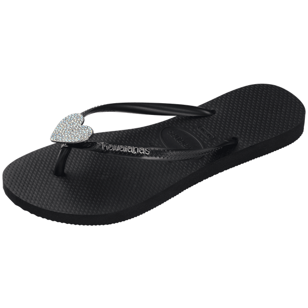 Havaianas Kids' Crystal Charm Slim Flip Flop Black