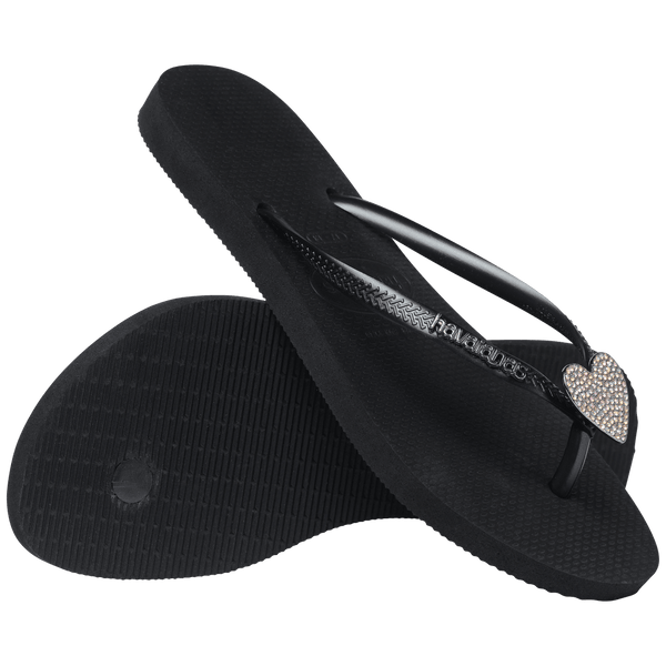 Havaianas Kids' Crystal Charm Slim Flip Flop Black
