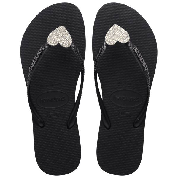 Havaianas Kids' Crystal Charm Slim Flip Flop Black