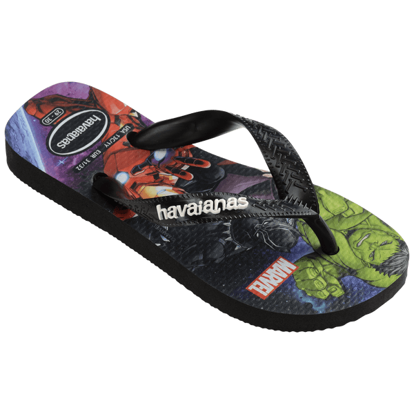 Havaianas Kids' Marvel Top Flip Flops Black