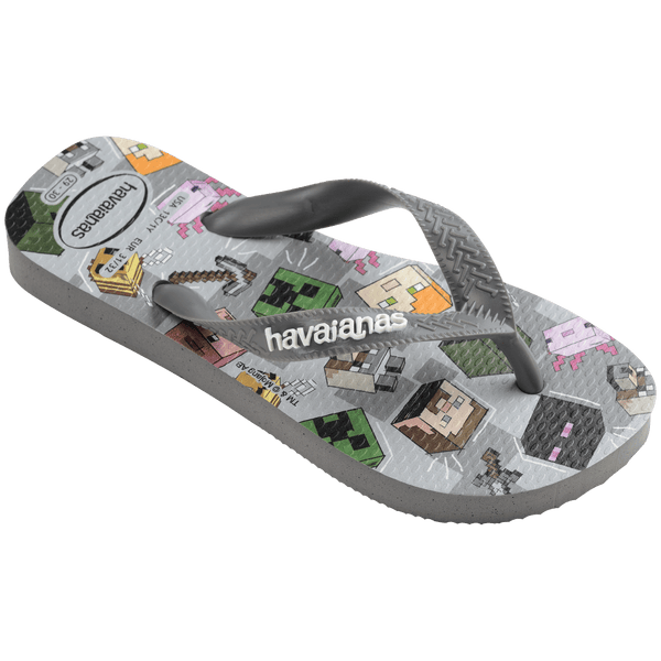 Havaianas Kids' Minecraft Top Flip Flops Steel Grey