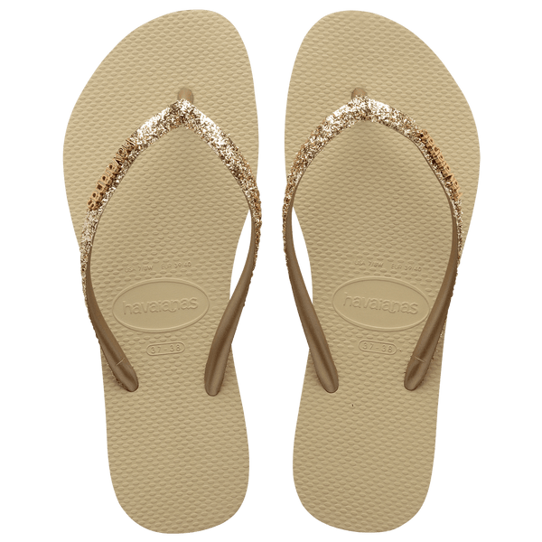Havaianas Kids' Slim Glitter II Flip Flop Brown