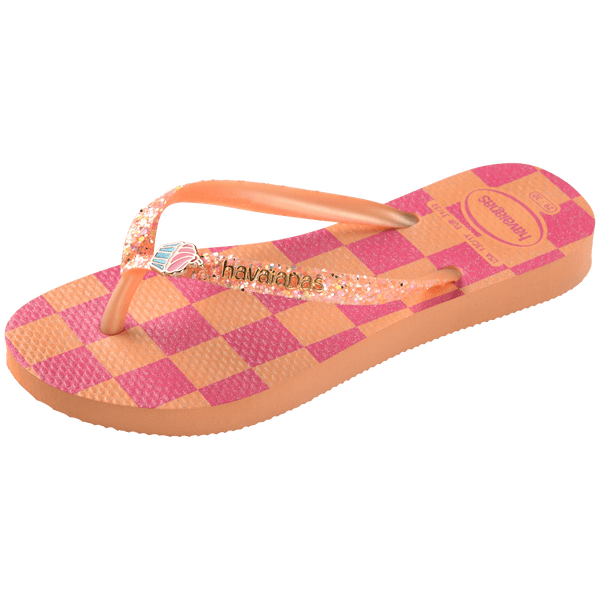Havaianas Kids' Slim Glitter II Flip Flops Peach