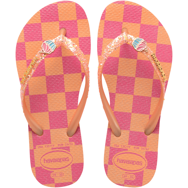 Havaianas Kids' Slim Glitter II Flip Flops Peach
