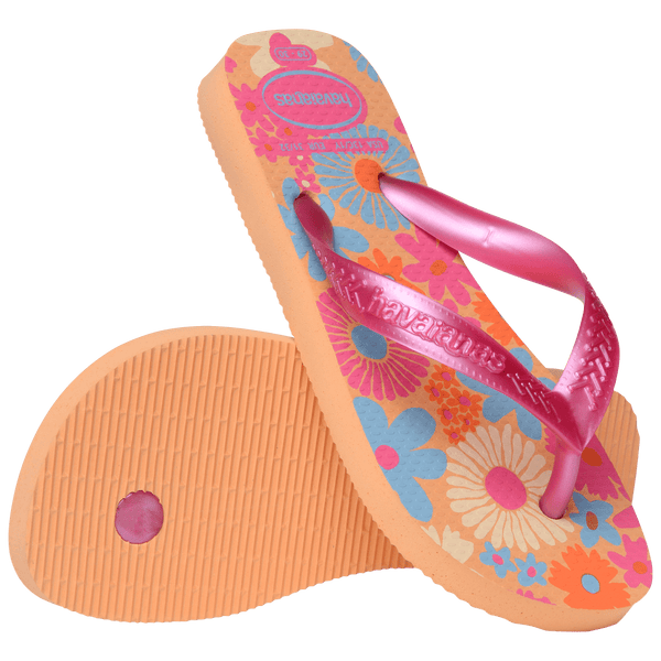 Havaianas Kids' Top Flores Flip Flops Peach