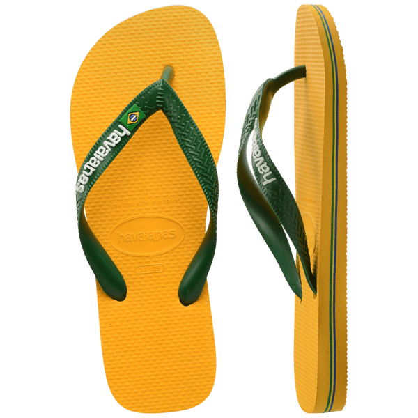 Havaianas Men's Brazil Logo Flip Flops Yellow Pop