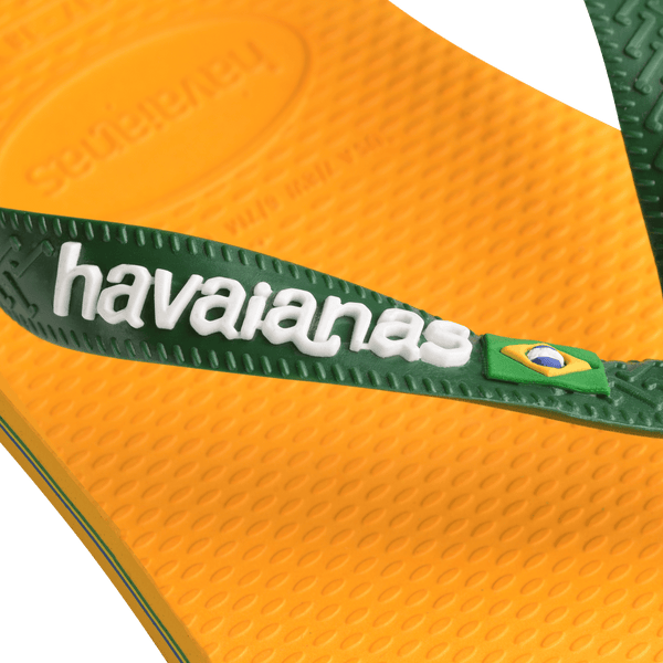 Havaianas Men's Brazil Logo Flip Flops Yellow Pop