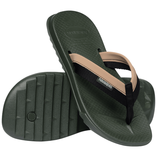 Havaianas Men's Track Plus Flip Flops Olive Green