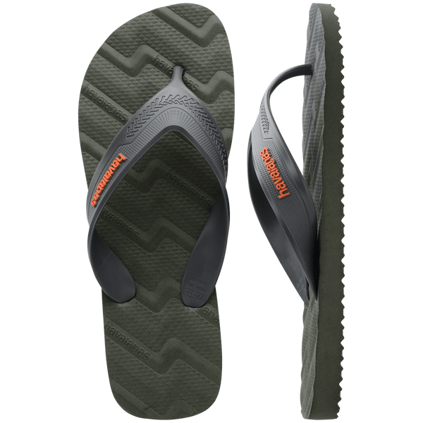 Havaianas Men's Track Waves Flip Flops Olive Green