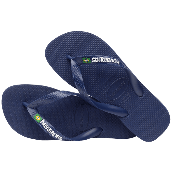 Havaianas Women's Brazil Logo Flip Flops Navy Blue
