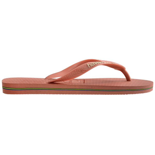 Havaianas Women's Brazil Logo Flip Flops PINK CLAY