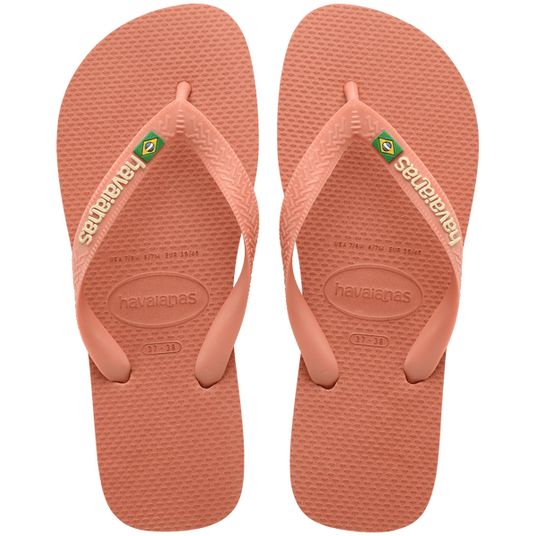 Havaianas Women's Brazil Logo Flip Flops PINK CLAY