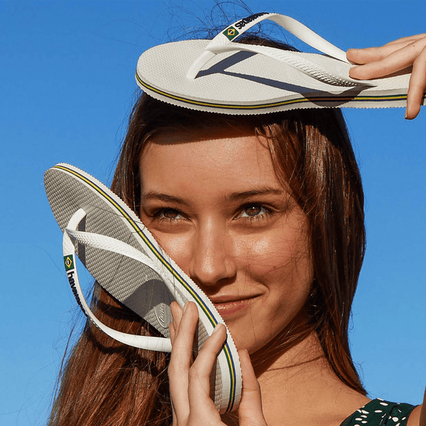 Havaianas Women's Brazil Logo Flip Flops White