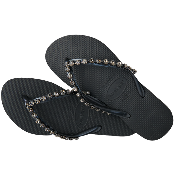 Havaianas Women's Rock Mesh Slim Flip Flops Black