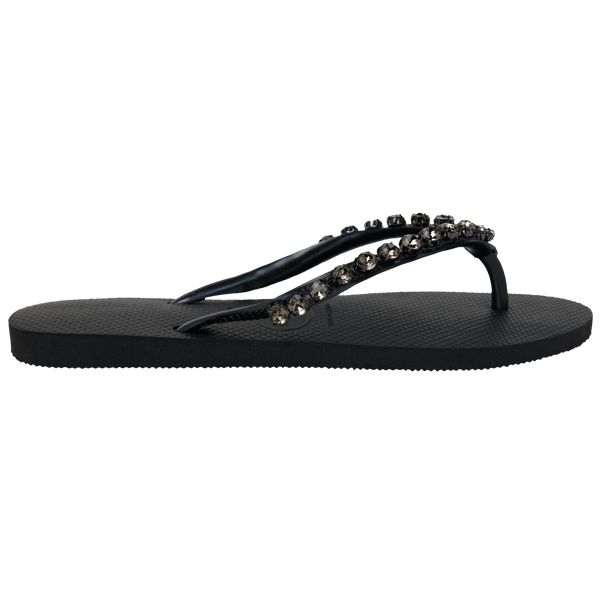 Havaianas Women's Rock Mesh Slim Flip Flops Black