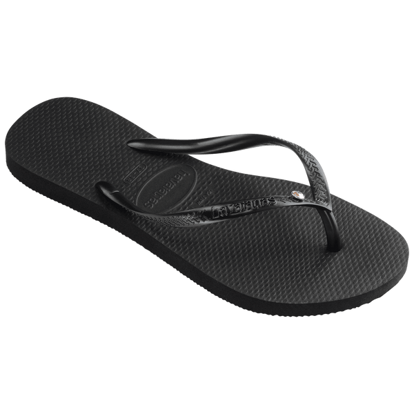 Havaianas Women's Slim Crystal Flip Flops Black
