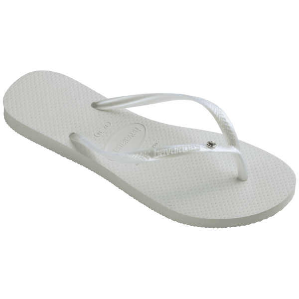 Havaianas Women's Slim Crystal Flip Flops White