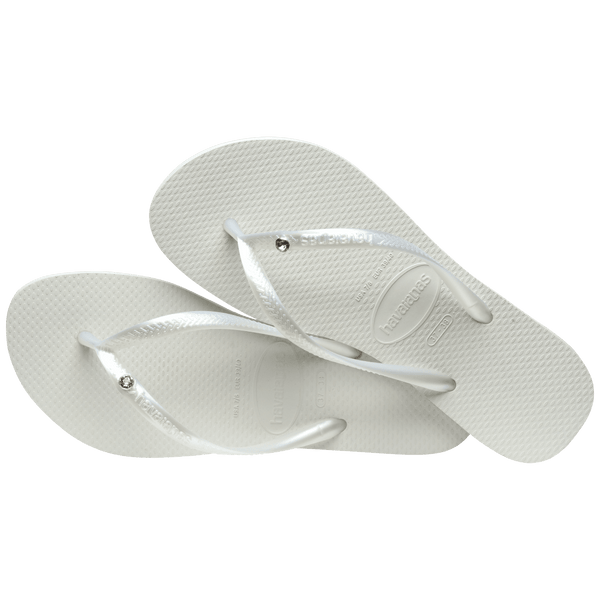 Havaianas Women's Slim Crystal Flip Flops White