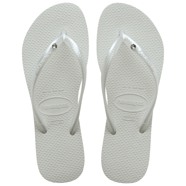 Havaianas Women's Slim Crystal Flip Flops White