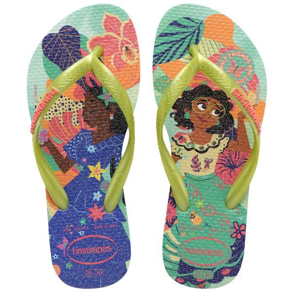 Havaianas Kids' Disney Princess Slim Flip Flops MATCHA GREEN