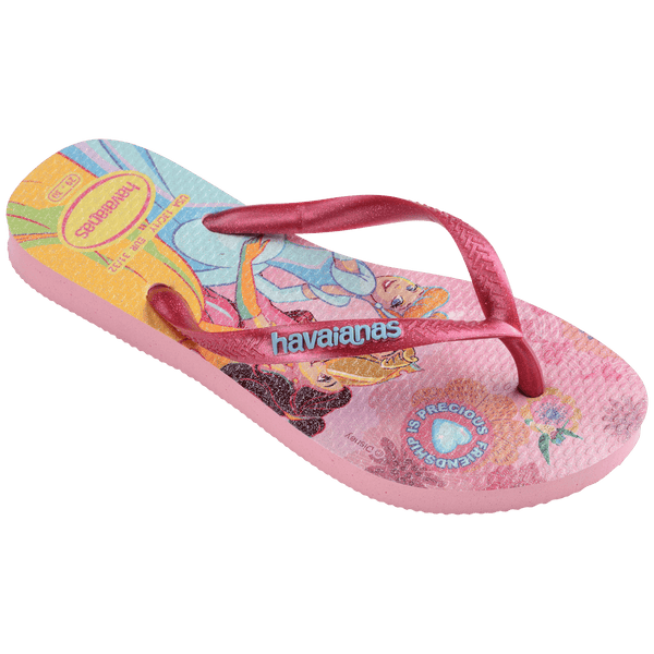 Havaianas Kids' Disney Princess Slim Flip Flops PINK GLOW