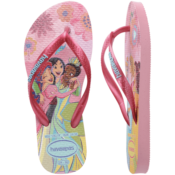 Havaianas Kids' Disney Princess Slim Flip Flops PINK GLOW