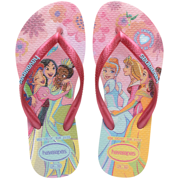 Havaianas Kids' Disney Princess Slim Flip Flops PINK GLOW