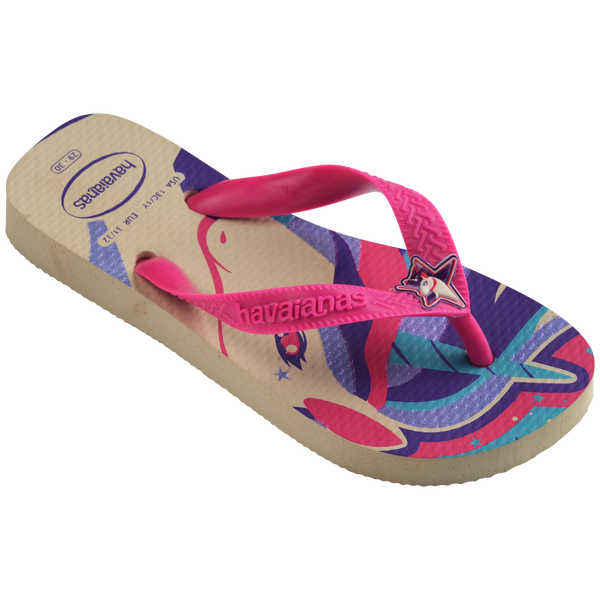 Havaianas Kids' Fantasy Top Flip Flops BEIGE/MAGENTA NEON