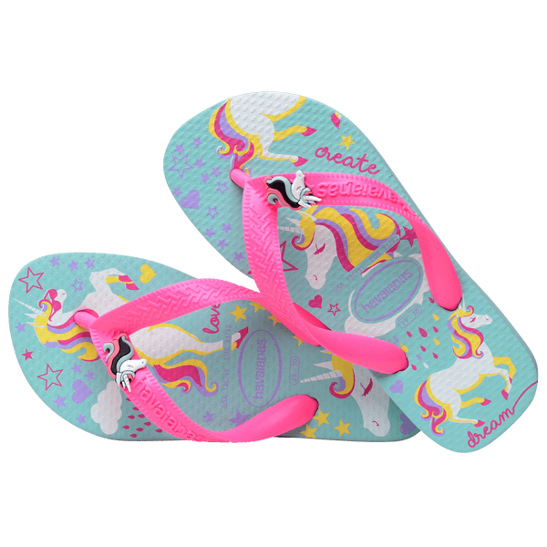 Havaianas Kids' Fantasy Top Flip Flops Ice Blue/Shocking Pink