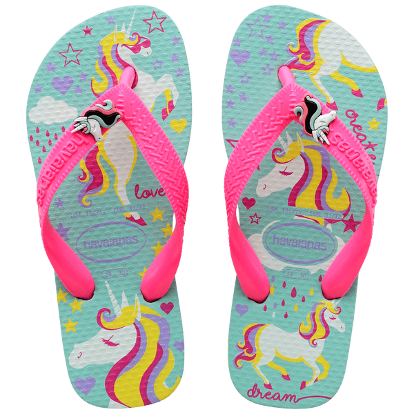 Havaianas Kids' Fantasy Top Flip Flops Ice Blue/Shocking Pink