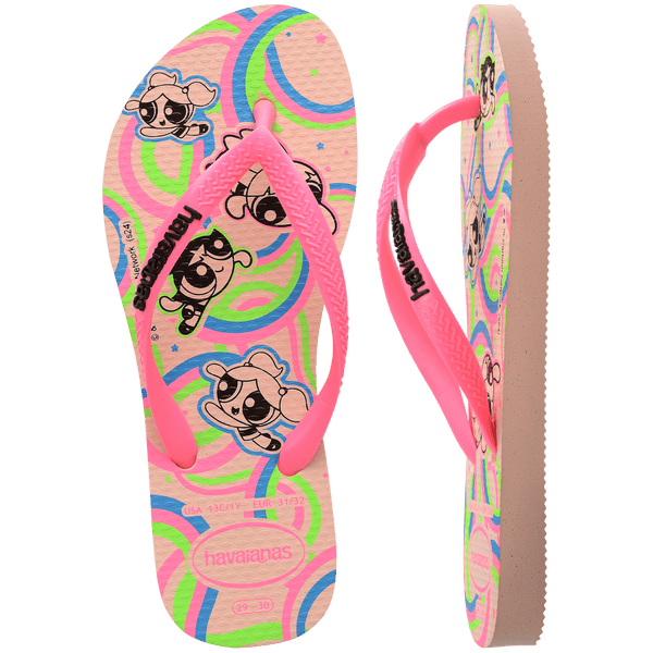 Havaianas Kids' Powerpuff Girls Slim Flip Flops Ballet Rose