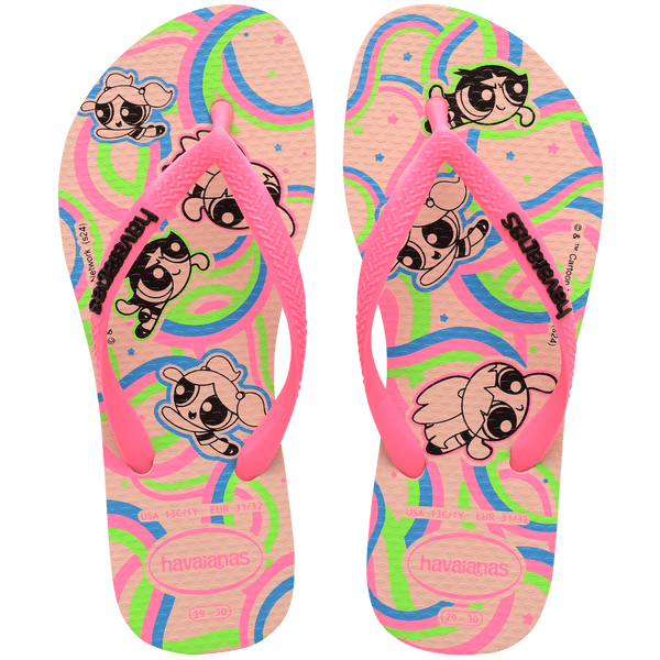 Havaianas Kids' Powerpuff Girls Slim Flip Flops Ballet Rose