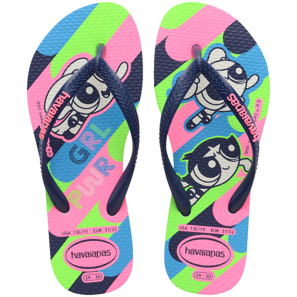 Havaianas Kids' Powerpuff Girls Slim Flip Flops White