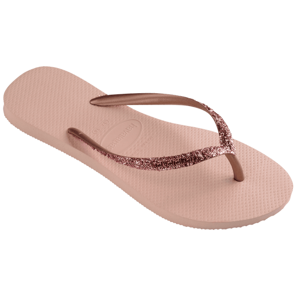 Havaianas Kids' Slim Glitter II Flip Flop Ballet Rose/Golden Blush