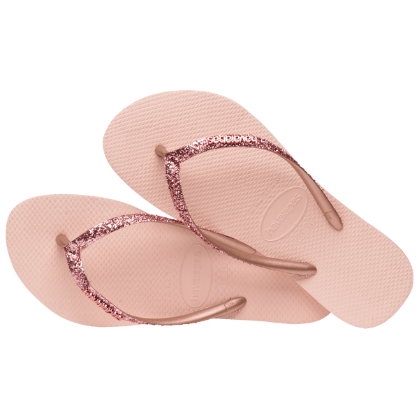 Havaianas Kids' Slim Glitter II Flip Flop Ballet Rose/Golden Blush