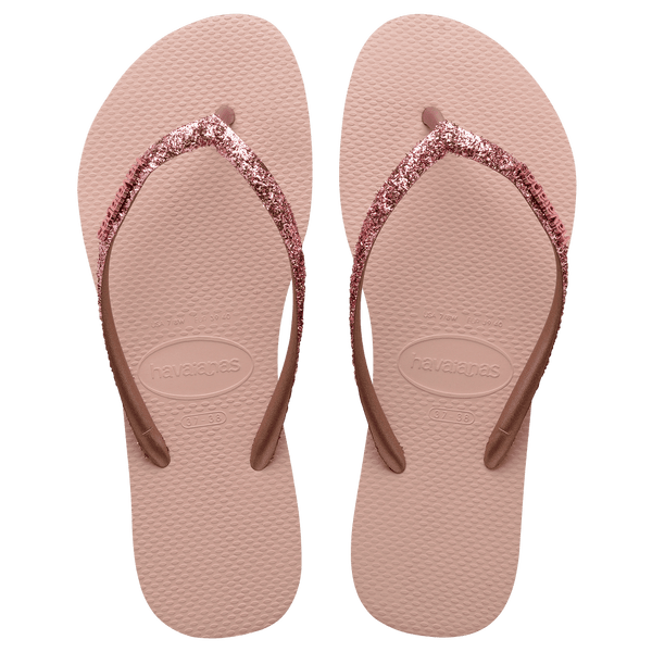 Havaianas Kids' Slim Glitter II Flip Flop Ballet Rose/Golden Blush