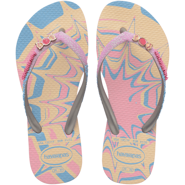 Havaianas Kids' Slim Glitter II Flip Flops PINK GLOW