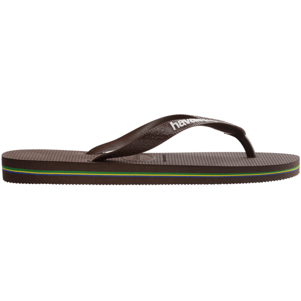 Havaianas Men's Brazil Logo Flip Flops DARK BROWN/WHITE