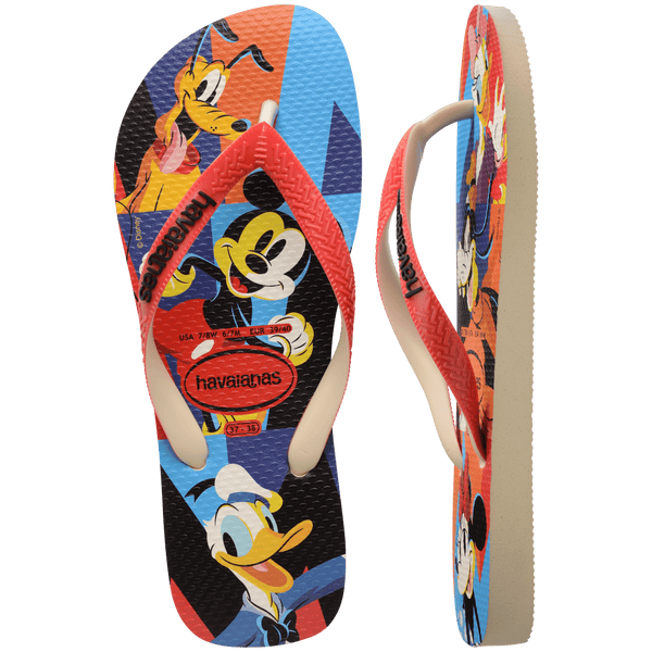 Havaianas Men's Disney Stylish Flip Flops Beige/ Ruby Red