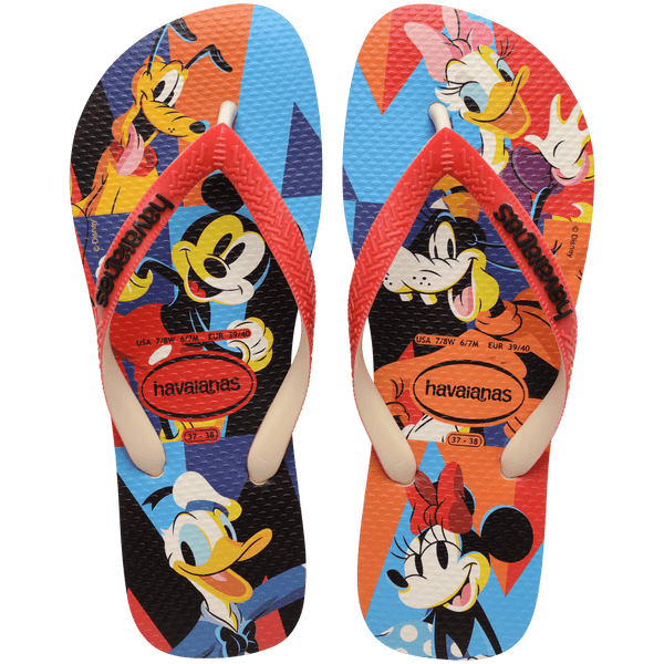 Havaianas Men's Disney Stylish Flip Flops Beige/ Ruby Red