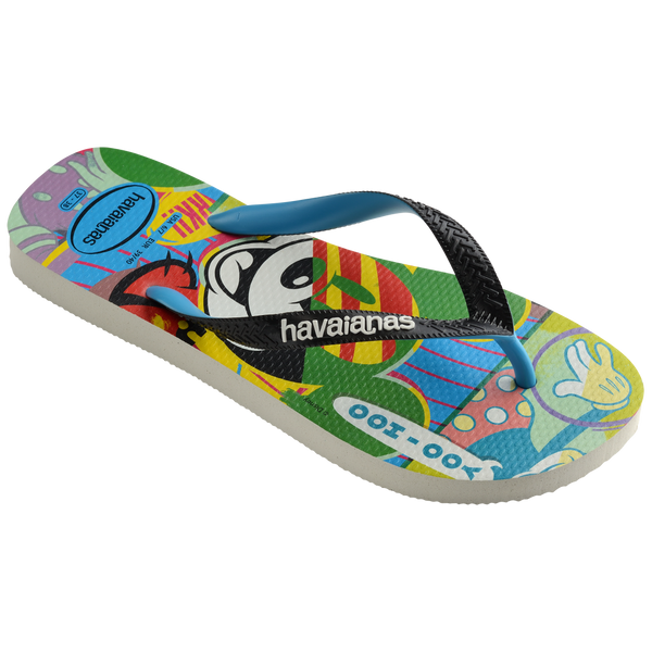 Havaianas Men's Disney Stylish Top Flip Flops White/Turquoise