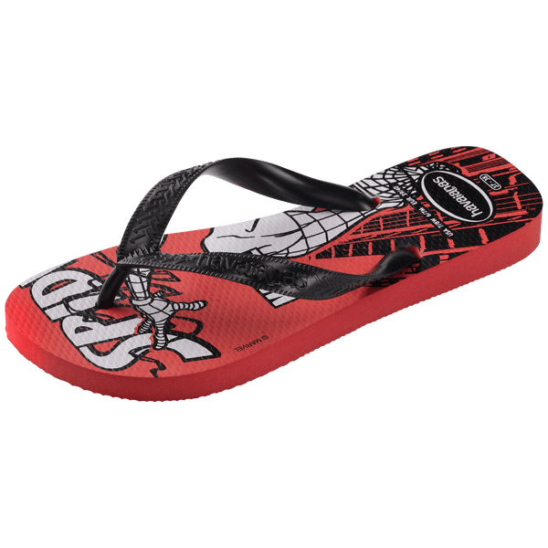 Havaianas Men's Marvel Logomania Top Flip Flops Ruby Red/Black